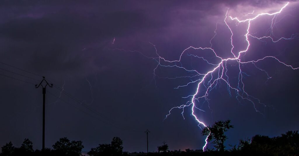 pexels-photo-3637060-3637060 A stunning lightning strike captured during a thunderstorm in Flavin, Occitanie, France.